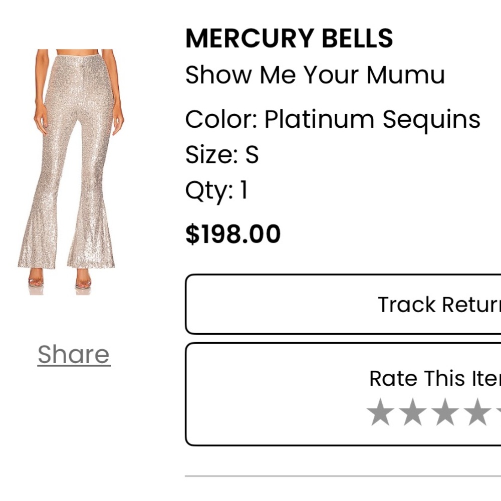 Show Me Your MuMu Silver Sequin Flare Pants